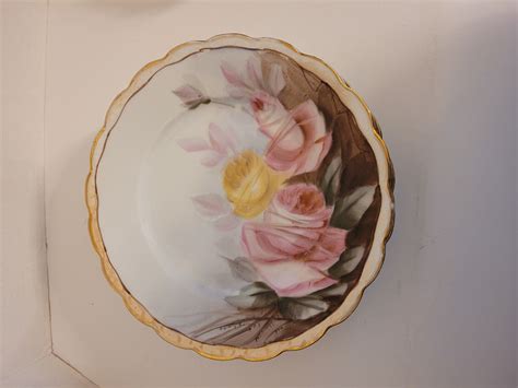 5 P K Silesia China Dessert Plates Pink Yellow Roses 8 1 4 EBay