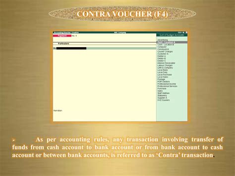 Contra Voucher In Tally R D Sivakumar Ppt