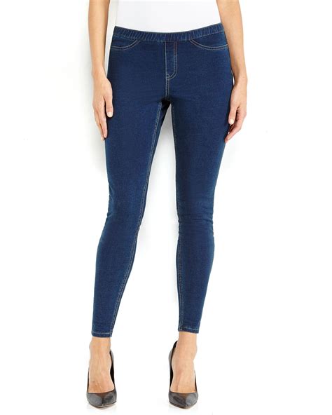 Lyst Hue Denim Leggings In Blue