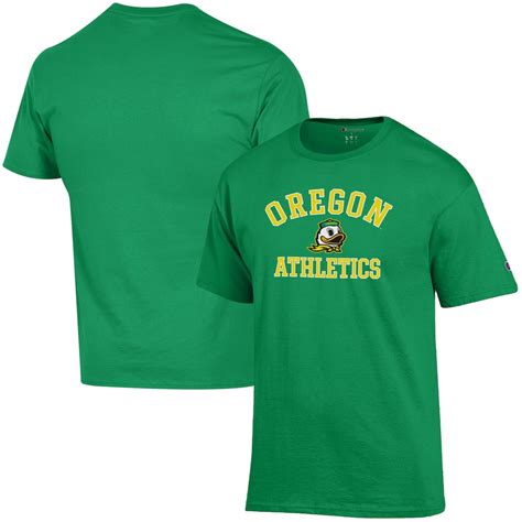 Mens Champion Green Oregon Ducks Athletics Logo T Shirt