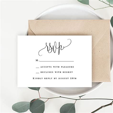 Wedding Rsvp Card Wedding Rsvp Printable Template Enclosure Etsy