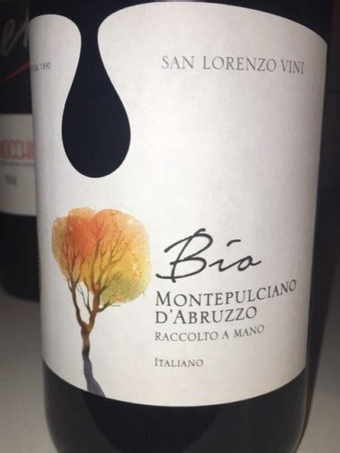 San Lorenzo Montepulciano D Abruzzo Bio Vivino US