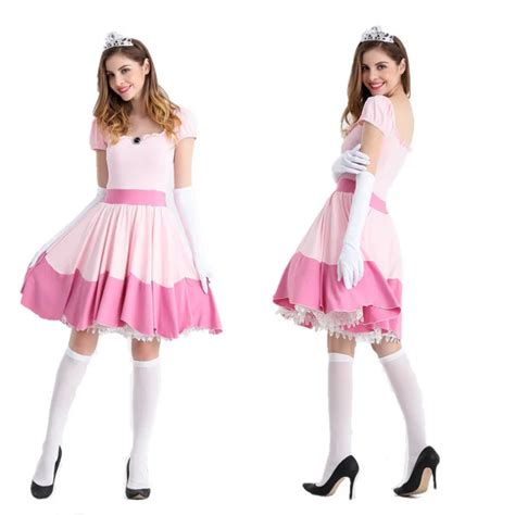 Królewna śnieżka Cosplay Deluxe dla dorosłych księżniczka Peach kostium