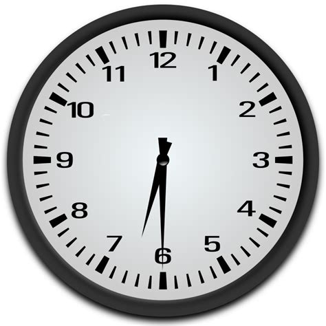 Half Past 6 o'clock - Openclipart