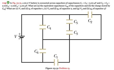 Solved In Fig A V Battery Is Connected Across Capacitors