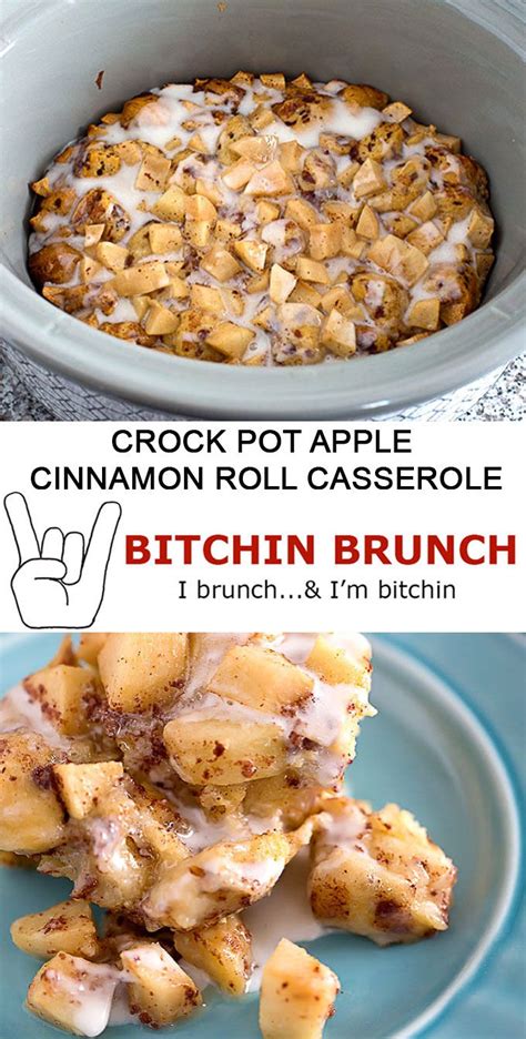 Crock Pot Apple Cinnamon Roll Casserole Amandas Easy Recipes Recipe Breakfast Crockpot