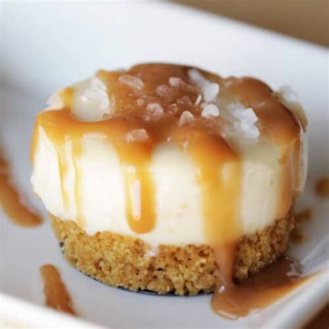 Mini Salted Caramel Cheesecake Simply Bakings Recipe Caramel Desserts Mini Cheesecake