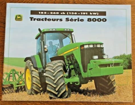 PROSPECTUS BROCHURE TRACTEUR John Deere Serie 8000 185 260CH Tractor