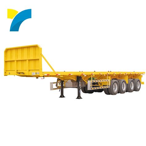 Domi 20FT 40FT Container Tanzania Used Flatbed Trailer Flatbed Lowboy