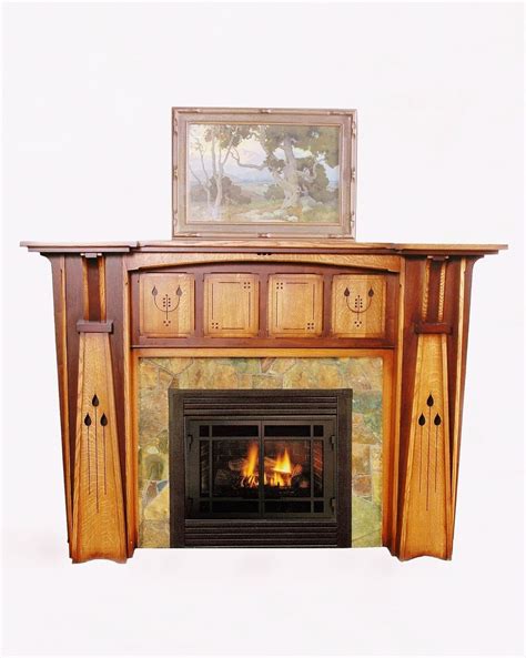 Handmade Arts & Crafts Style Fireplace Mantel by Red Poppy Studios ...