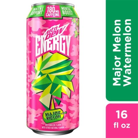 Mountain Dew Major Melon Watermelon Energy Drink Can 16 Fl Oz