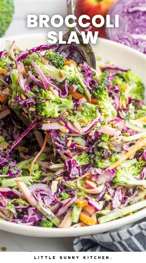 Homemade Broccoli Slaw Recipe Little Sunny Kitchen