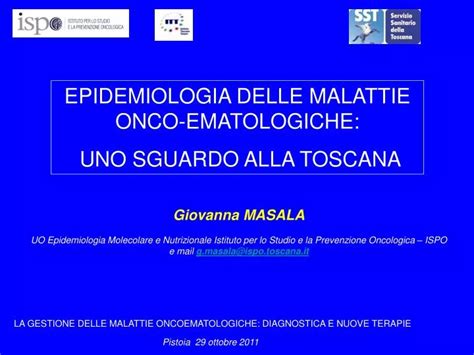 Ppt Epidemiologia Delle Malattie Onco Ematologiche Uno Sguardo Alla