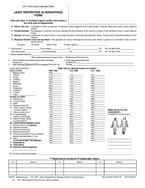 Fillable Online Uth Tmc Least Restrictive Alternative Form Uth Tmc