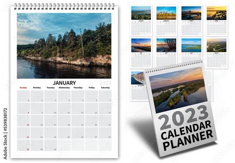 2023 Calendar Every Day Planner Us Stock Template | Adobe Stock