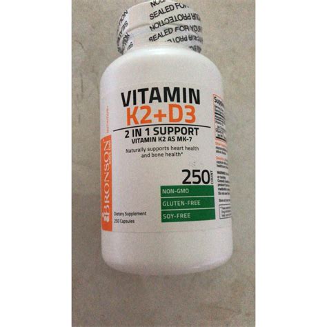 Jual Bronson Vitamin K2 MK 7 Plus Vitamin D3 250 Capsules Shopee