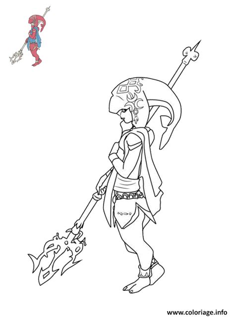 Coloriage Mipha Princesse De Zora Amie De Link Dessin Zelda à Imprimer