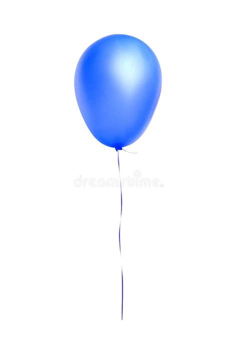 Balão Azul Do Voo Isolado No Branco Foto de Stock Imagem de hélio