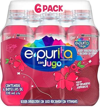 Epura con Jugo de Jamaica Arándano Agua de Sabor para Niños