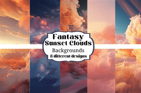 Fantasy Sunset Clouds Backgrounds Graphic by Laura Beth Love · Creative Fabrica