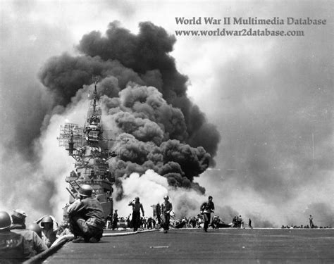 Uss Bunker Hill Cv 17 Flight Deck After Kamikaze Attacks The World