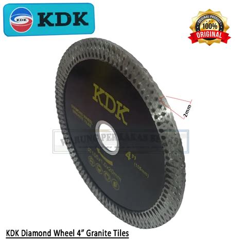 KDK 4in Pisau Mata Potong Granite Keramik Marble Diamond Wheel Mata