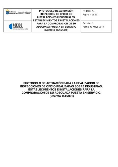 Pdf Protocolo De Actuaci N Inspecci N De Anexo Plan De Inspeccion