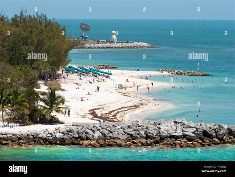 The beach of Fort Zachary Taylor Historic State Park in Key West town ...