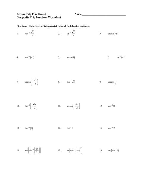 Inverse Linear Functions Worksheet Answers Printable Worksheets And