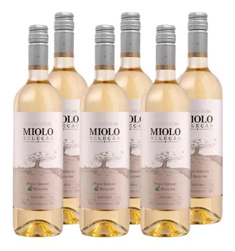 Pack 06 Vinho Miolo Seleção Branco Pinot Grigio E Riesling Frete grátis