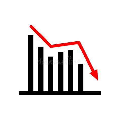 Down Trending Business Graph Black And Red Stock Vector Illustration