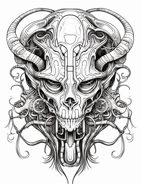 Premium AI Image | a drawing of a horned skull with horns and a cross generative ai