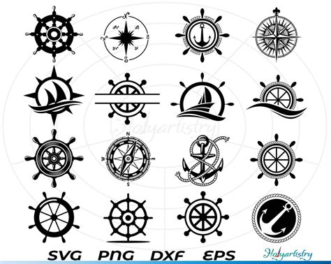 Ships Wheel Svg Bundle Captains Wheel Svg Captains Wheel Clipart Cut Files For Silhouette