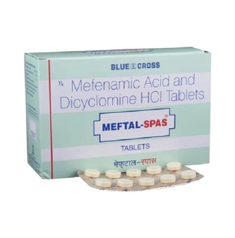 Meftal Spas Mefenamic Acid And Dicyclomine Hcl Tablets Blue Cross