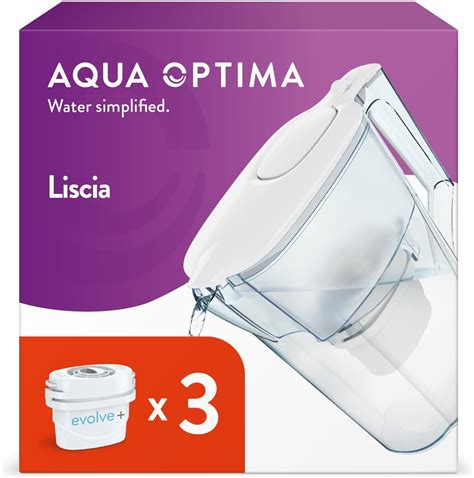 Aqua Optima Liscia Carafe Filtrante Et 3 Cartouche Filtrantes Evolve