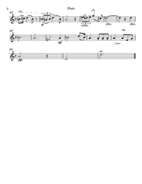 Serenade by Schubert. Sheet music for Flute, page 2. | Sheet music ...