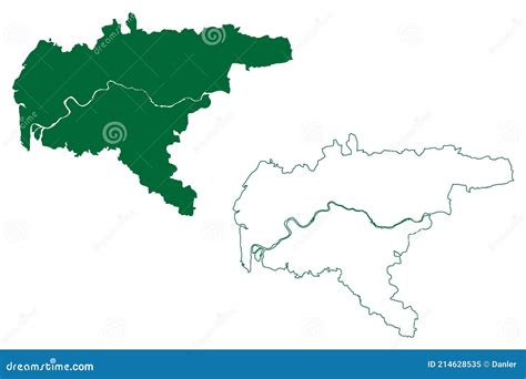 Surat District Gujarat State, Republic of India Map Vector Illustration, Scribble Sketch Surat ...