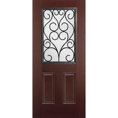 Bmt Belleville Mahogany Textured Panel Door Half Lite With