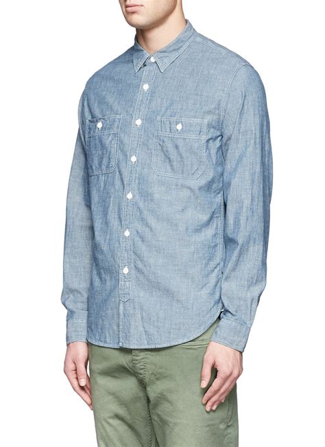 J Crew Slim Selvedge Chambray Utility Shirt In Blue For Men Lyst