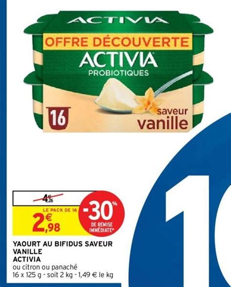 Promo Activia Yaourt Au Bifidus Saveur Vanille Chez Intermarch Hyper