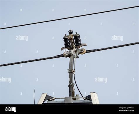 Cable car mechanism. funicular up the mountain Stock Photo - Alamy