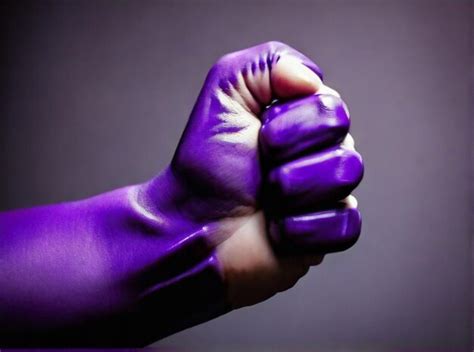 Premium Photo Raised Purple Fist Of A Woman For International