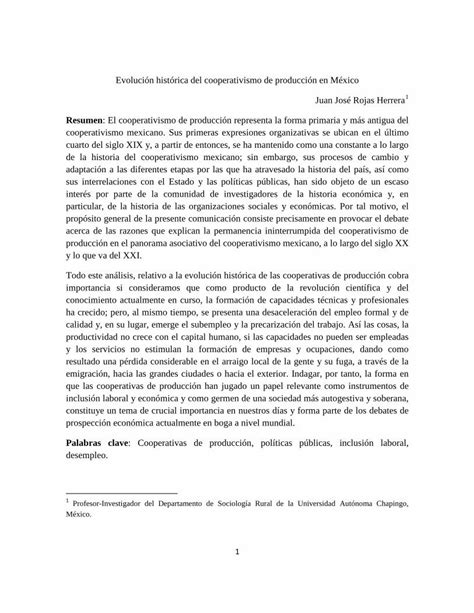 PDF Evolución histórica del cooperativismo de producción en México