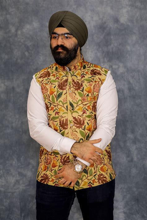 Nehru Jacket With Kashmiri Aari Embroidery Embroidered Nehru Jackets