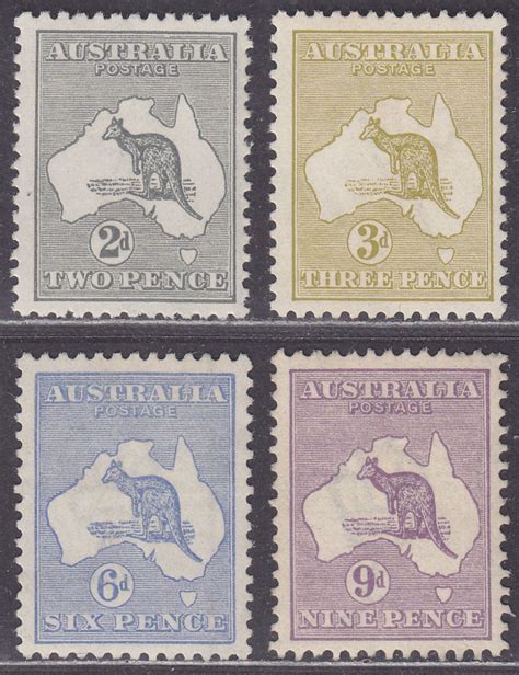 Australia Kgv Roo Wmk Narrow Crown Selection To D Unused