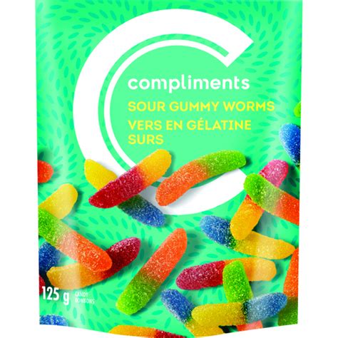 Gummy Worms Sour Neon 125 G Compliments Ca