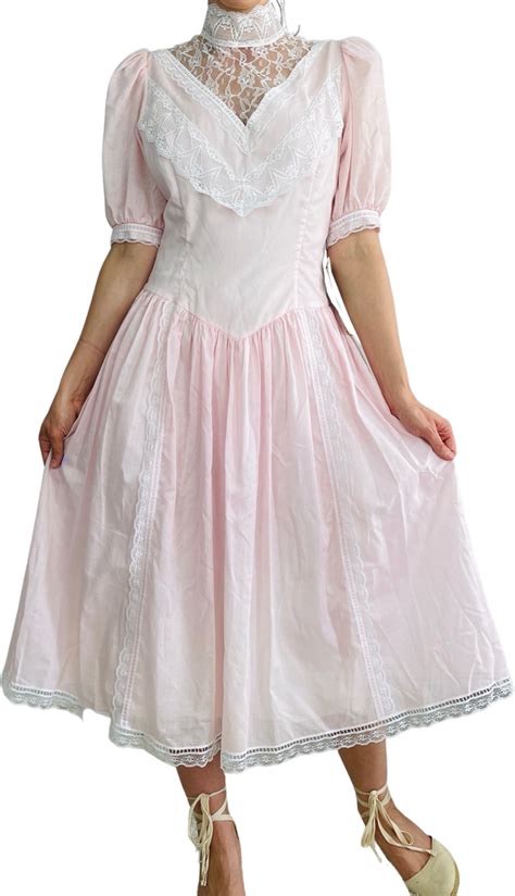 Light Blush Pink Cottagecore Dress By Gunne Sax Jessica Mcclintock In