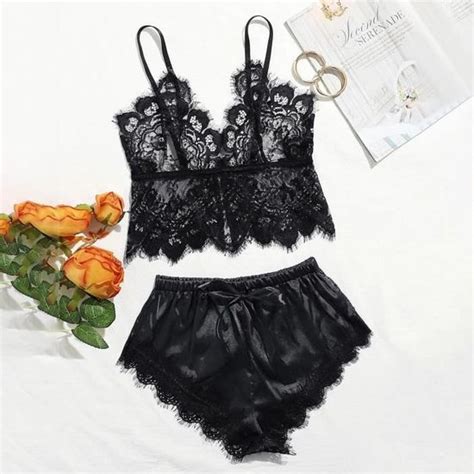 Ensemble De Brassiere Et Shorty Pour Femme Nouvelle Sexy En Dentelle En