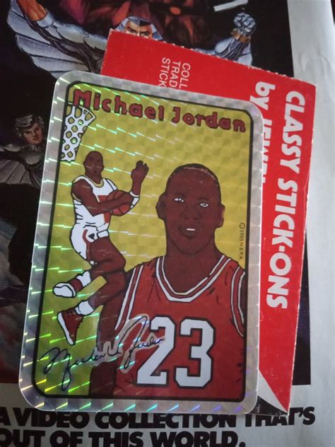 Michael Jordan Jewel Prism Vending Sticker Very Rare With Etsy