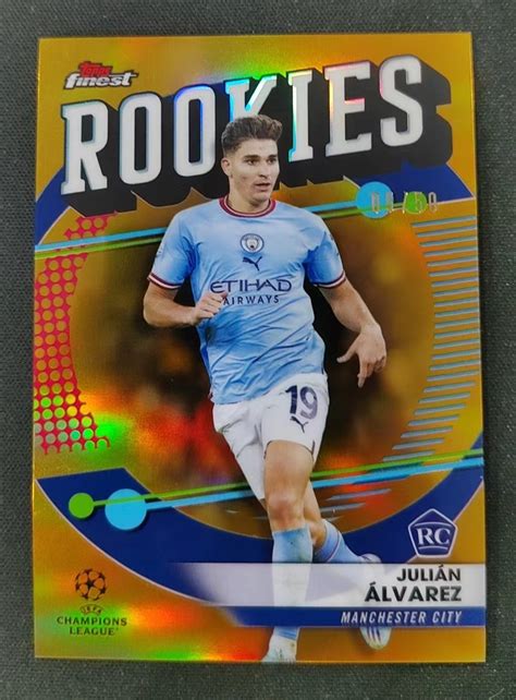 2022 23 Topps Finest Julian Alvarez 【长安代卖】曼城 新秀rc 小蜘蛛 阿尔瓦雷斯 新秀金折